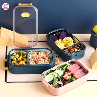 กล่องข้าวสแตนเลส 3 ช่อง เก็บความร้อน กล่องข้าวสแตนเลสพกพา Stainless steel food box กล่องข้าวสแตนเลสสีพื้น