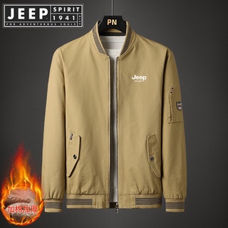 JEEP SPIRIT 1941 ESTD เสื้อแจ็กเก็ตลําลอง ผ้าฝ้าย กันลม คอปกตั้ง สําหรับผู้ชาย