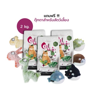 Cat Mojo 2kg.แถมฟรี ตุ๊กตาสัตว์เลี้ยง อาหารแมว แคทโมโจ เกรนฟรี เกรดโฮลิสติก บำรุงขนผิวหนังและสมอง โซเดียมต่ำ วัตถุดิบคุณภาพสูงนำเข้าจากต่างประเทศ