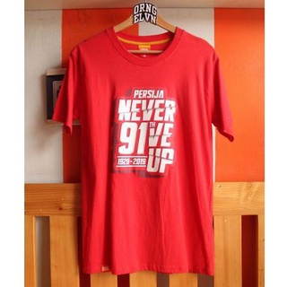 เสื้อยืดcalandfashionเสื้อยืด Never GIVE UP (สีแดง) 91 ปี PersijaS-5XL