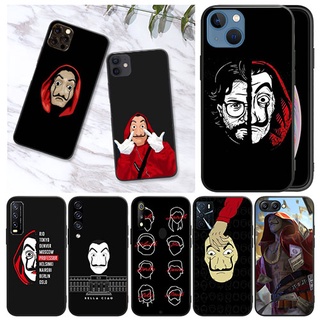 Iphone X XS 5 5s 6 6s Pplus 7 8 7 Plus 8 Plus SE 2016 Money Heist เคสโทรศัพท์ แบบนิ่ม สีดํา