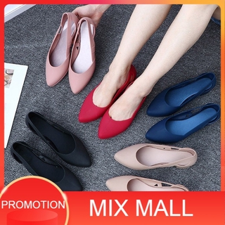 💥ลดเพิ่ม 10%💥 MixMall รองเท้าส้นเตี้ย รองเท้ารัดส้น รองเท้าผู้หญิง รองเท้าเตะ Casual Womens Short Heels  (FL3-08)