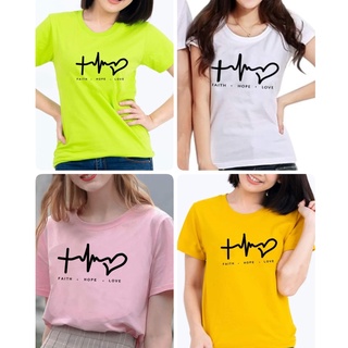เสื้อยืด เสื้อคู่ เสื้อแขนสั้น เสื้อคอกลม เสื้อแฟนชั่น oversize ชายหญิง ใส่เที่ยว ลายคลื่นหัวใจ เสื้อแฟนชั่น