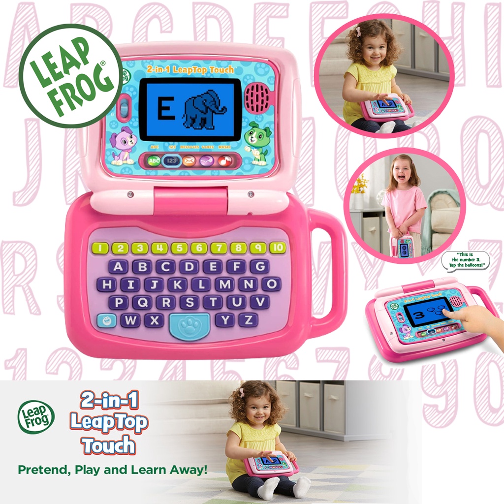 [ของแท้🇺🇸] แล็ปท็อปเด็กสอนภาษา สีชมพู LeapFrog 2-in-1 LeapTop Touch, Pink 2,990 - บาท