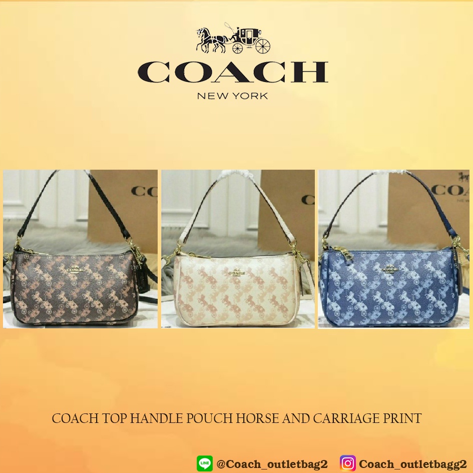 COACH TOP HANDLE POUCH HORSE AND CARRIAGE PRINT /crossbody/shoulder women bag