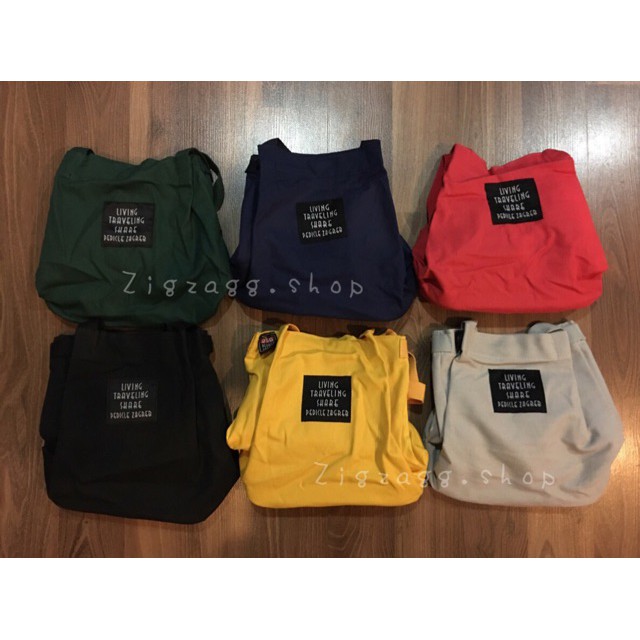 กระเป๋าผ้า Living Share ใบกลาง พร้อมส่งทุกสี!! OF003