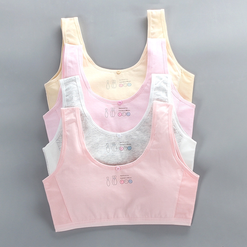 เสื้อชั้นในผ้าฝ้าย Freesize สําหรับวัยรุ่นหญิง 8-16 ปี