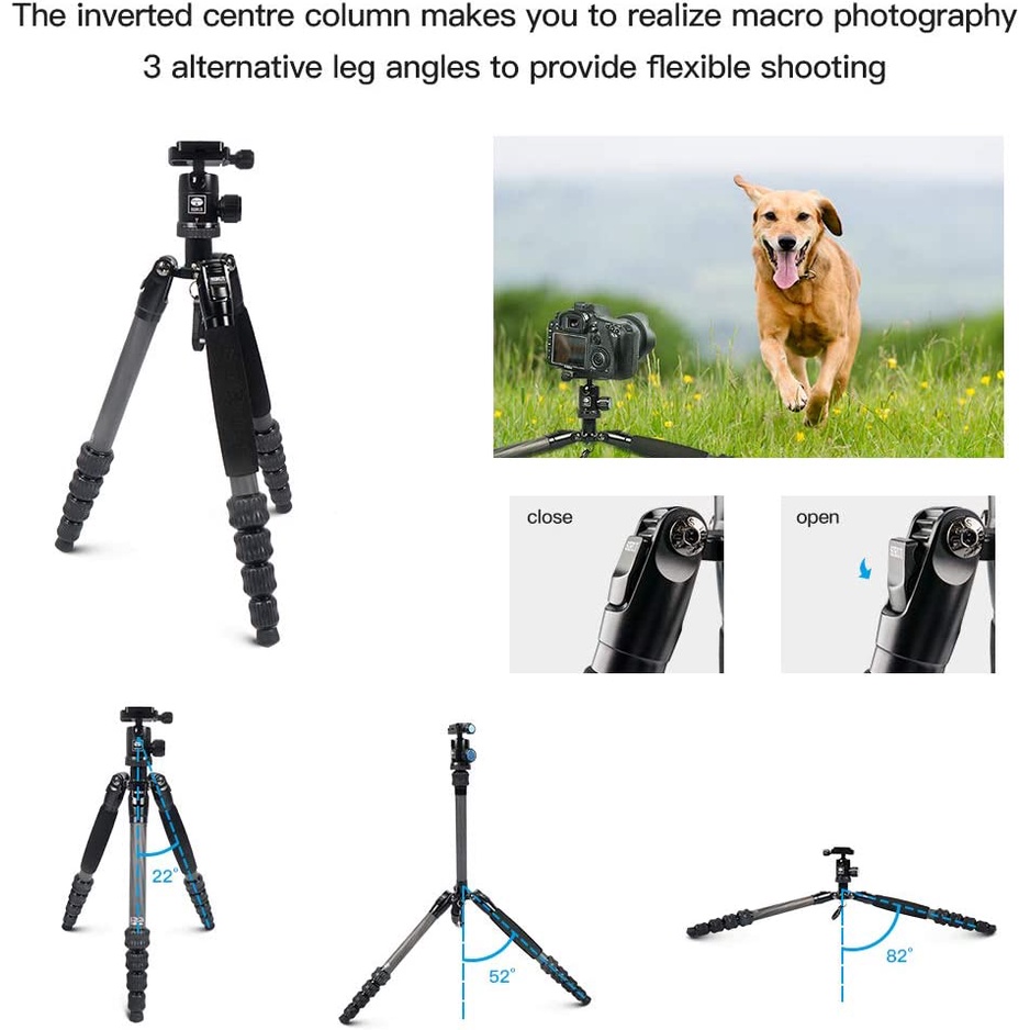 SIRUI Carbon Fiber Traveler 5C Tripod 54.3 inches Lightweight Portable Camera Tripod with Ball Head (สินค้าประกันศูนย์ )