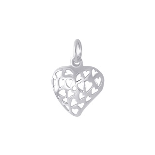 SILVER THAI Heart pendant silver mini heart handcrafted จี้รูปหัวใจลายฉลุอันเล็กเป็นเงินแท้925