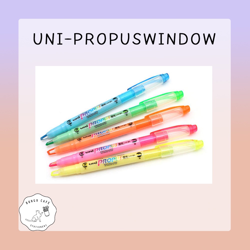 Uni- PROPUS WINDOW ปากกาเน้นข้อความสองหัวปากกามาร์กเกอร์