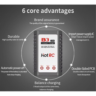 hotrc imax b 3 อุปกรณ์ที่ชาร์จแบตเตอรี่สําหรับแบตเตอรี่ลิเธียม lipo 2s 3s