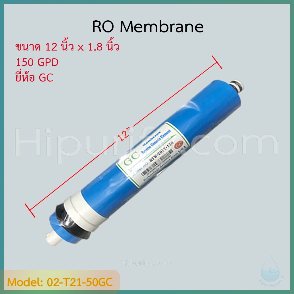 ไส้กรอง RO Membrane 150 GPD ยี่ห้อ GC