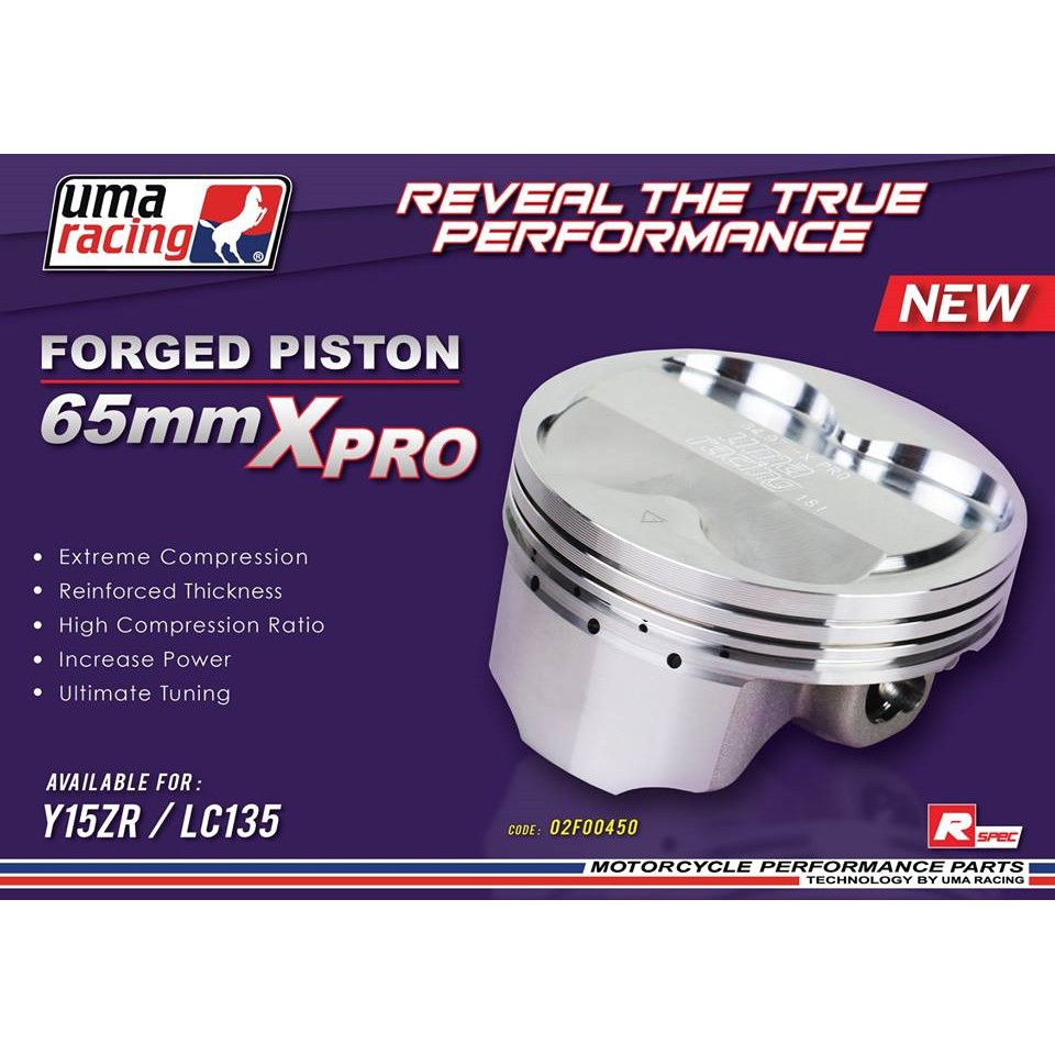 UMA RACING LC135 / Y15ZR PISTON X-PRO (SUPER HEAD) 62MM/ 65MM/ XPRO-65MM