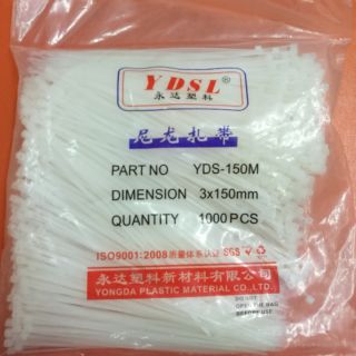 สายรัดเคเบิ้ลไทร์ Cable tie YDS-150M 3X150mm ยาว 6นิ้ว