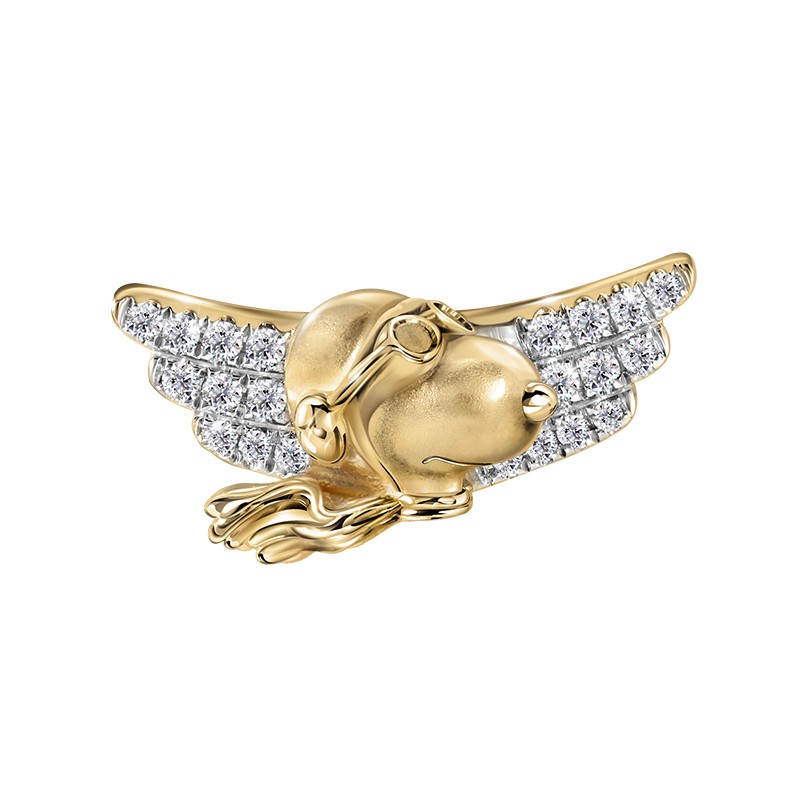 Prima Diamond ต่างหูเพชร Snoopy Flying Ace น้ำหนักเพชรรวม 0.086 ct. เพชร 21 เม็ด (LCDE1185-76) จำห