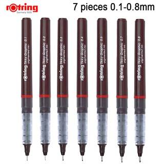 ปากกาหมึกสีดําออกแบบวาดภาพกราฟฟิค Rotring Tikky