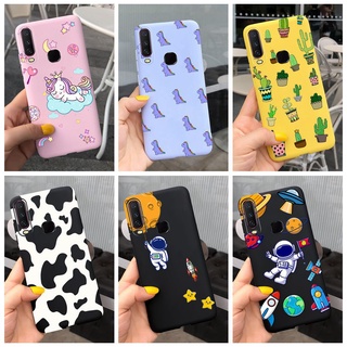 เคสโทรศัพท์มือถือ ซิลิโคนนิ่ม TPU ลายการ์ตูนนักบินอวกาศ กระบองเพชรน่ารัก สีแคนดี้ สําหรับ Vivo Y12 Y15 Y17 Y12 Y15 Y17