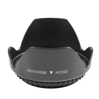 DC-SN HOOD 58Mm Screw Mount Flower Crown Lens Hood Petal Shape for Canon Nikon Tamron Sigma Sony 58Mm Lens Black