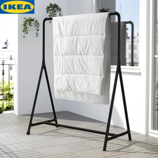 IKEA TURBO ทูร์บู ราวแขวนผ้า ราวตากผ้า ใน/นอกอาคาร สีดำ ขนาด 117x59 ซม.วัสดุไม้เทียม คงทน แข็งแรง