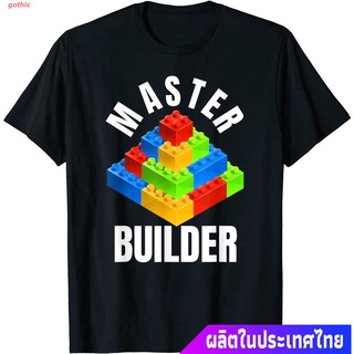 gothic เสื้อยืดลำลอง Master Builder Building Blocks Brick Builders Toys Gift T-Shirt Sports T-shirt