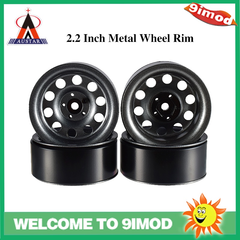 AUSTAR ล้อ 1/10 RC Rock Crawler รถ 2.2 นิ้วขอบล้อโลหะ Beadlock ดุมล้อ