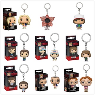 Funko Pop Stranger Things พวงกุญแจฟิกเกอร์ Eleven Barb Demogrogon Eleven ของเล่นตุ๊กตา