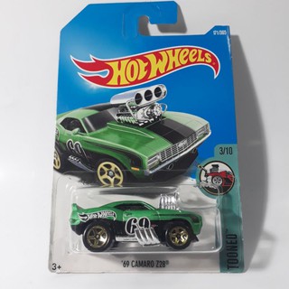 รถเหล็ก Hotwheels 69 CAMARO Z28 สีเขียว (ib0503)