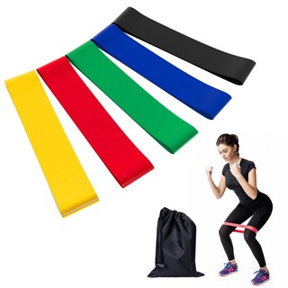 [Exercise From Home]ชุด Resistance Loop Band-ยางยืดบริหารร่างกาย 1 ชุดมี 5 เส้น