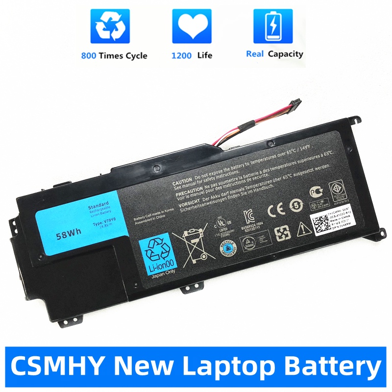 CSMHY NEW 14.8V 58Wh V79Y0 V79YO YMYF6 0YMYF6 Laptop Battery For Dell XPS L412x L412z 14z 14Z-L412X 