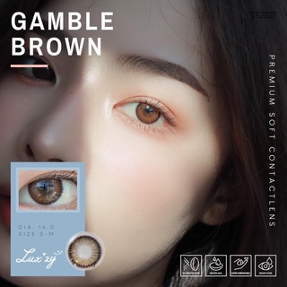 คอนแทคเลนส์🌈Gamble🌈 Brown/Gray (Luxzylens) ขนาดมินิ💖 รุ่นฮิตล่าสุดจากเกาหลี