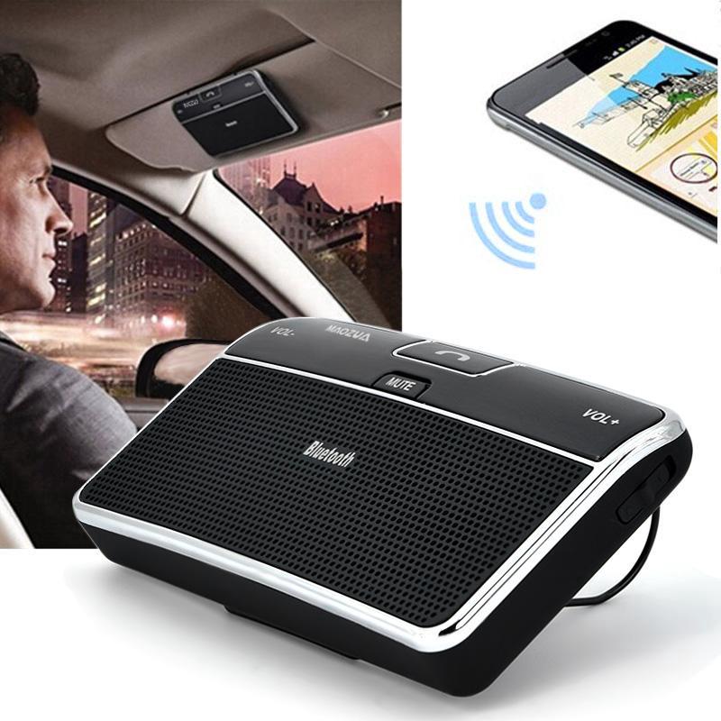 Universal Bluetooth Car Kit V4.0 EDR ในลำโพงรถยนต์แฮนด์ฟรีกันแดดลำโพงโทรศัพท์ตัวรับสัญญาณเพลงที่ชาร์จแบตในรถ