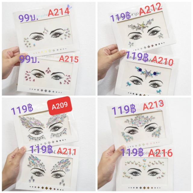 พร้อมส่งสติกเกอร์ติดหน้าแบบคริสตัล เพชรติดหน้า รูปที่ 7