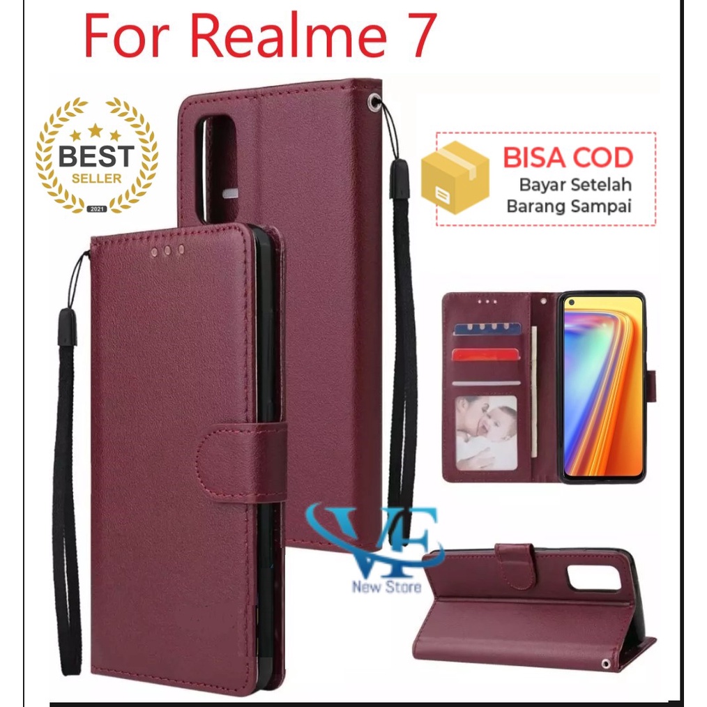 CASE Flip Case Realme 7 / Wallet Leather Standing Flip Cover