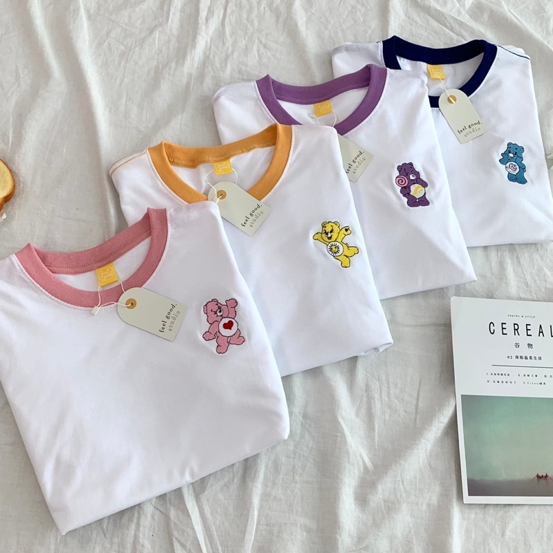 Sugarbeetshop | F25 หมี Care Bear tee เสื้อโอเวอร์ไซต์ oversize เสื้อยืดผ้า cotton