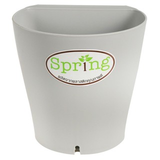 กระถางพลาสติก SPRING 13 ซม. สีเทา  PLANT POT SPRING PE PLASTIC 13CM GREY