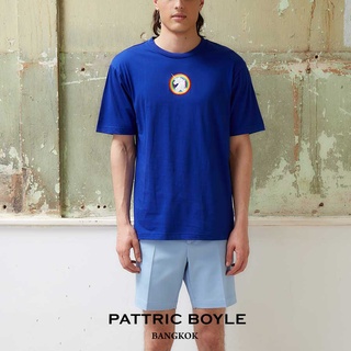 เสื้อยืดทุกวันPATTRIC BOYLE / PM / PRIDE MOUNT T-SHIRT / เสื้อยืด  ปักลาย ยูนิคอร์น สายรุ้ง / LGB02104BL 02 LGBTQ+S-3XL