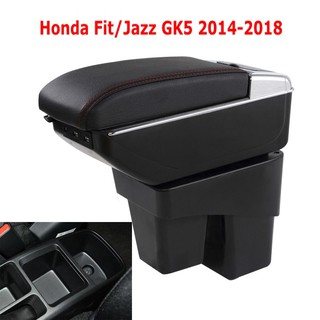 ที่พักแขน ที่วางแขน คอนโซลกลางรถยนต์ Honda Fit/Jazz GK5 2014-2018 Adjustable USB Armrest Box Arm Rest with Cup Holder