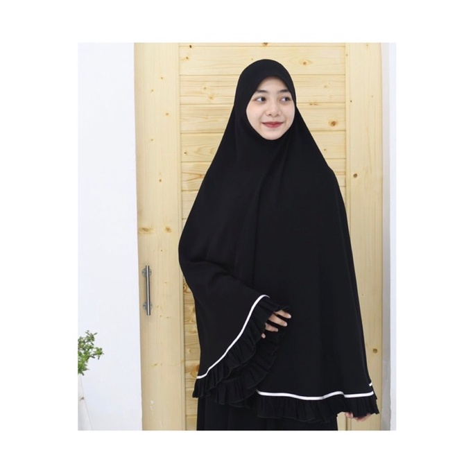 ฮิญาบยาว-ริมระบายใส่กุ้น-พรีออเดอร์