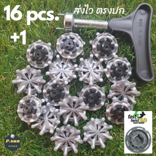 ปุ่มรองเท้ากอล์ฟ 16 pcs +ตัวไขปุ่ม  spikes golf cleats fast twist3.0 / tri-lok insert system &amp; wrench remove tool.