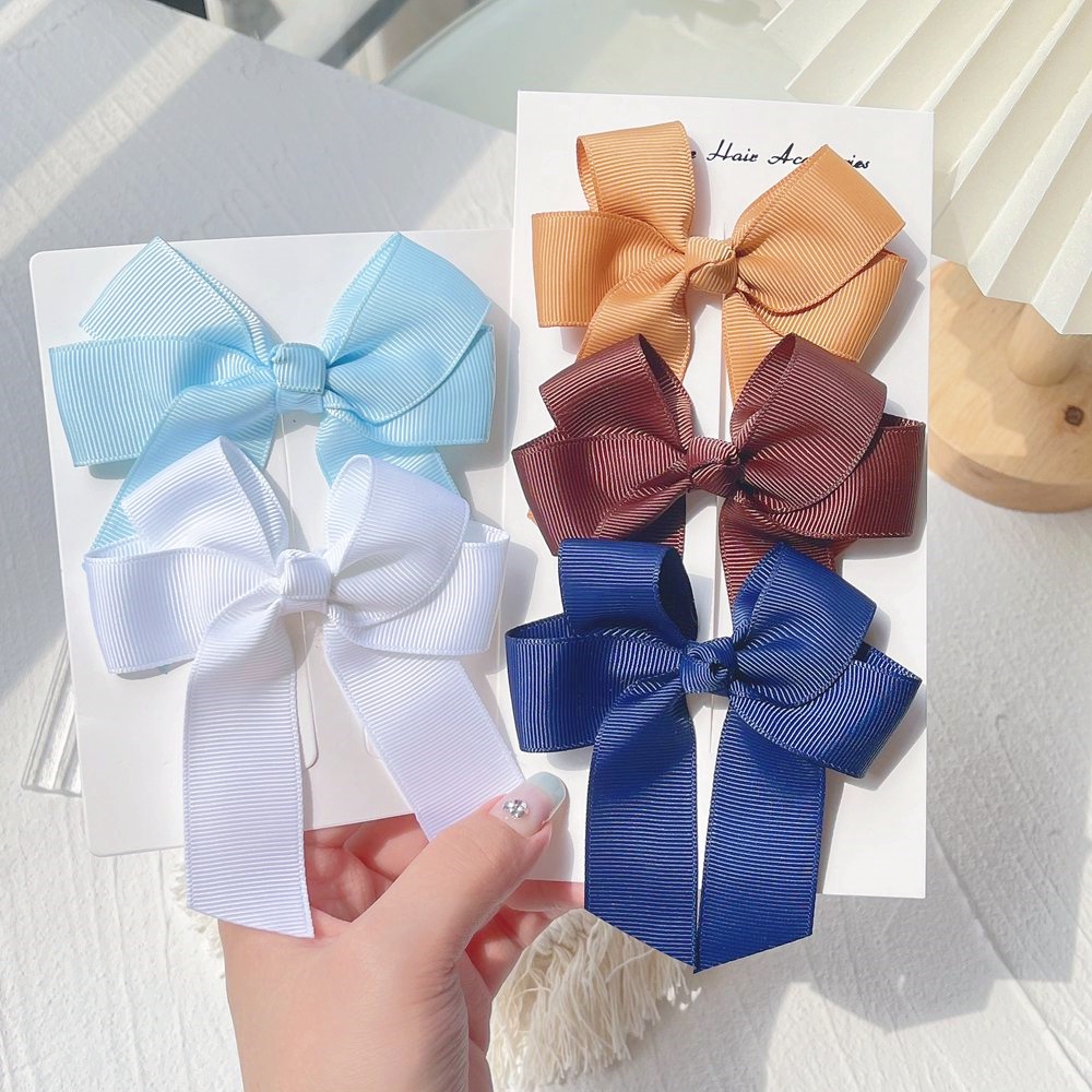 1 ชิ ้ น/ชุดสีทึบโบว ์ ผมคลิปสําหรับเด ็ กคลาสสิก Bowknot ริบบิ ้ น Hairpins พิธีรับปริญญา Headwear สาวอุปกรณ ์ เสริมผมขายส ่ ง
