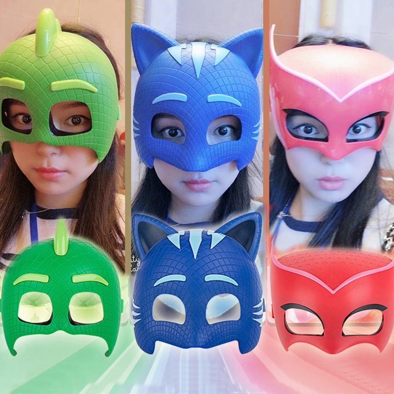 Pj ของเล่นคอสเพลย์ หน้ากาก PVC รูปการ์ตูนแมว นกฮูกน่ารัก ของขวัญวันเกิด สําหรับเด็กผู้ชาย และเด็กผู้หญิง