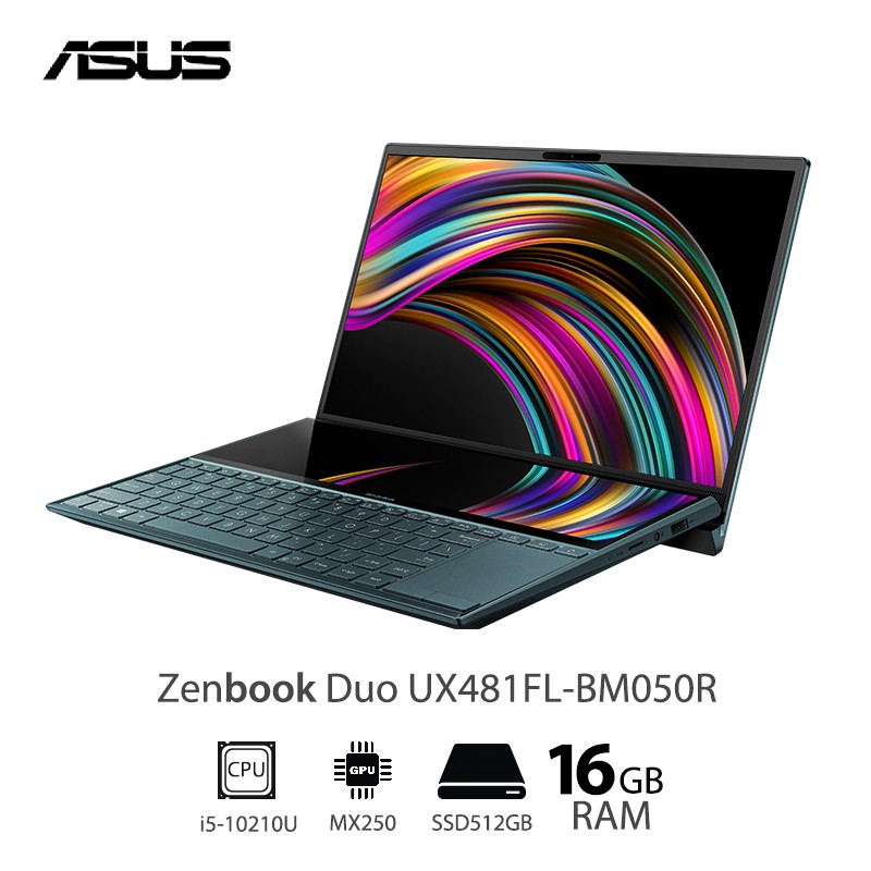 Asus Zenbook Duo UX481FL-BM050R Notebook 14" INTEL i5-10210U 1.6G RAM16GB SSD512GB MX250 Win10Pro (C