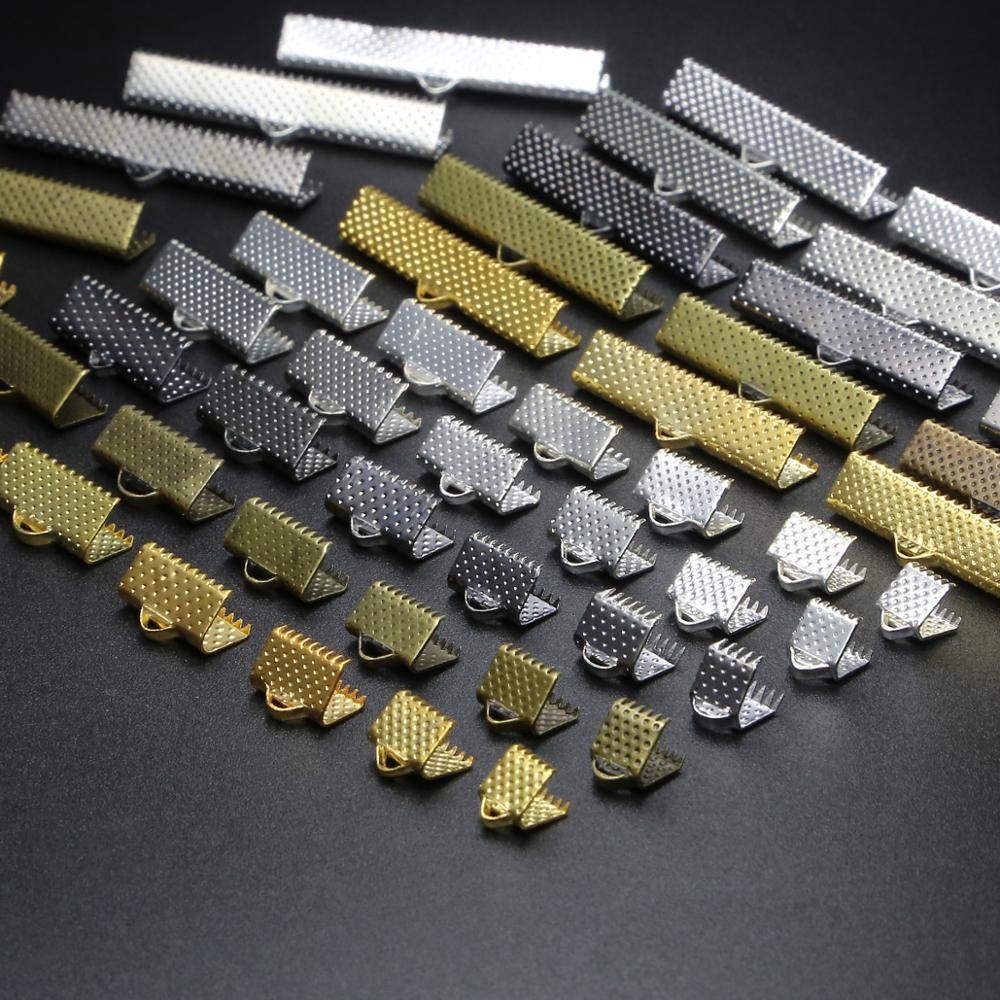50ชิ้น/ล็อตCove ClaspsสายไฟEnd Caps Stringริบบิ้นหนังคลิปสร้อยคอสร้อยข้อมือสําหรับเครื่องประดับทําอุปกรณ์เสริม