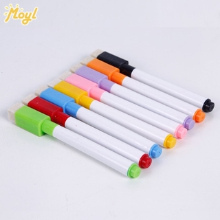 [Ready Stock] 8 Pcs with Magnet Erasable Color Whiteboard Pen Children Non-toxic Painting Pen Can Add Ink