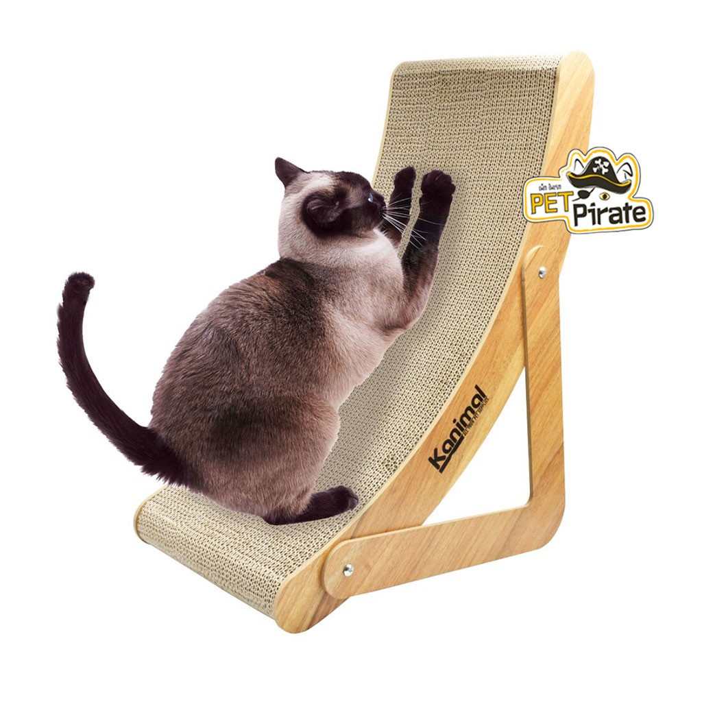 Kanimal ที่ลับเล็บแมว รุ่น Curved เป็นได้ทั้งของเล่นและที่นอน ดีไซน์เก้าอี้นอนชายทะเล มีความโค้งรับการฝนเล็บแมวได้ดีมาก