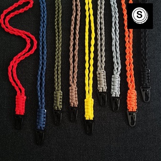 HKLY41 สายคล้องคอ สายห้อยคอ เชือกถัก หัวเหล็ก paracord รอบคอ 90 ซม สายคล้องเครื่องมือ ไฟฉาย