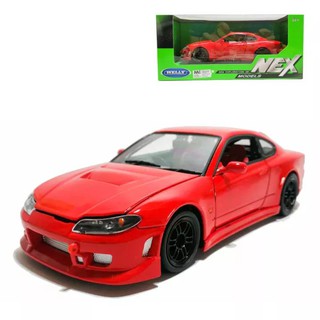 รถโมเดล รถสะสม สมจริง หน้ารถและประตูเปิดได้ Welly29370-1:24  Nissan silvia S15