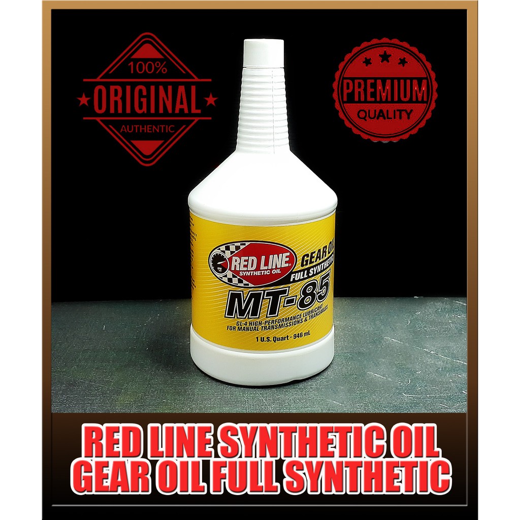 Red Line MT-85 75W85 API GL-4 HIGH PERFROMANCE เกียร์ธรรมดาและเฟืองเฟืองน้ํามัน 1Qt (Redline MT-85)