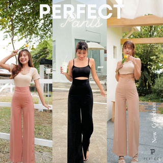 Perfect Pants 01🔥กางเกงขาบานผู้หญิงS-XXL สี ดำ ขาว กางเกงขายาวเองสูงปรี๊ด