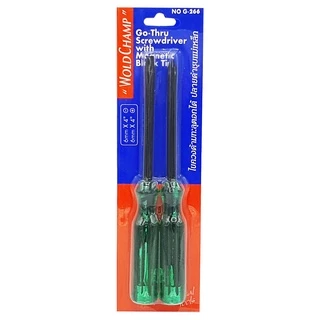 Wold Champ ไขควงด้ามทะลุ No.G-266 ปากเเฉก-แบน 2 ตัว/ชุด 6 mm x 4" ไขควงปากแบน ไขควงปากแฉก ไขควงตอก ปลายแม่เหล็ก